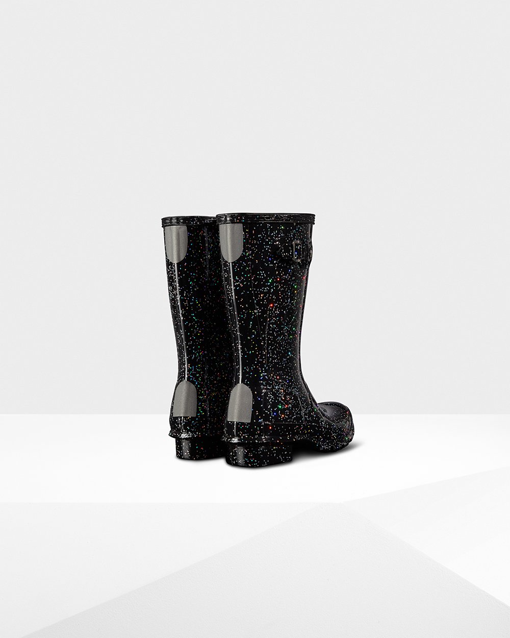 Kids Hunter Original Big Giant Glitter | Rain Boots Black | NZ-74628-VAFH